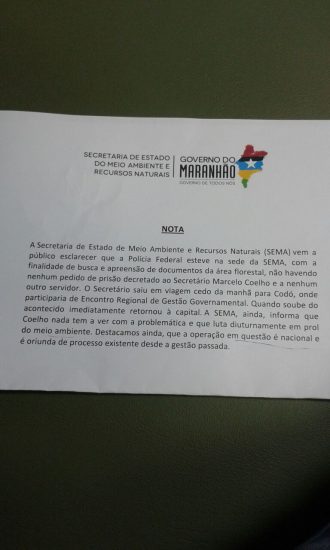 Nota da Secretaria de Meio Ambiente sobre a ação da PF