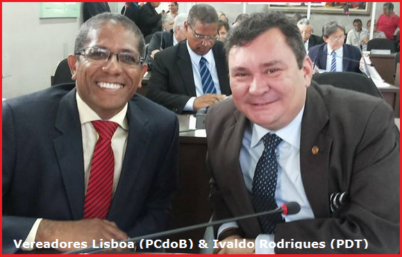 Ivaldo Rodrigues, autor da homenagem com o vereador não eleito Prof. Lisboa