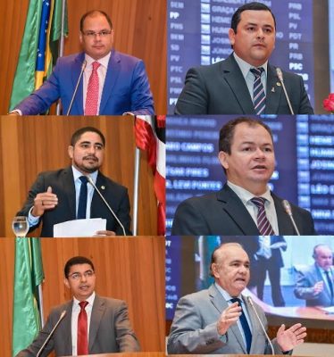 (da esq. para a dir.) Para os deputados Rogério Cafeteira (PDT), Vinícius Louro (PR), Zé Inácio (PT), Rafael Leitoa (PDT), Bira do Pindaré (PSB) e Edivaldo Holanda (PTC) ações da Prefeitura de São Luís devem ser destacadas